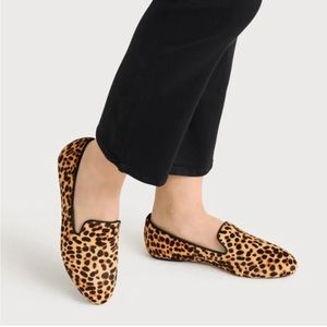 BIRDIES The Starling Cheetah Calf Hair Loafer Flats